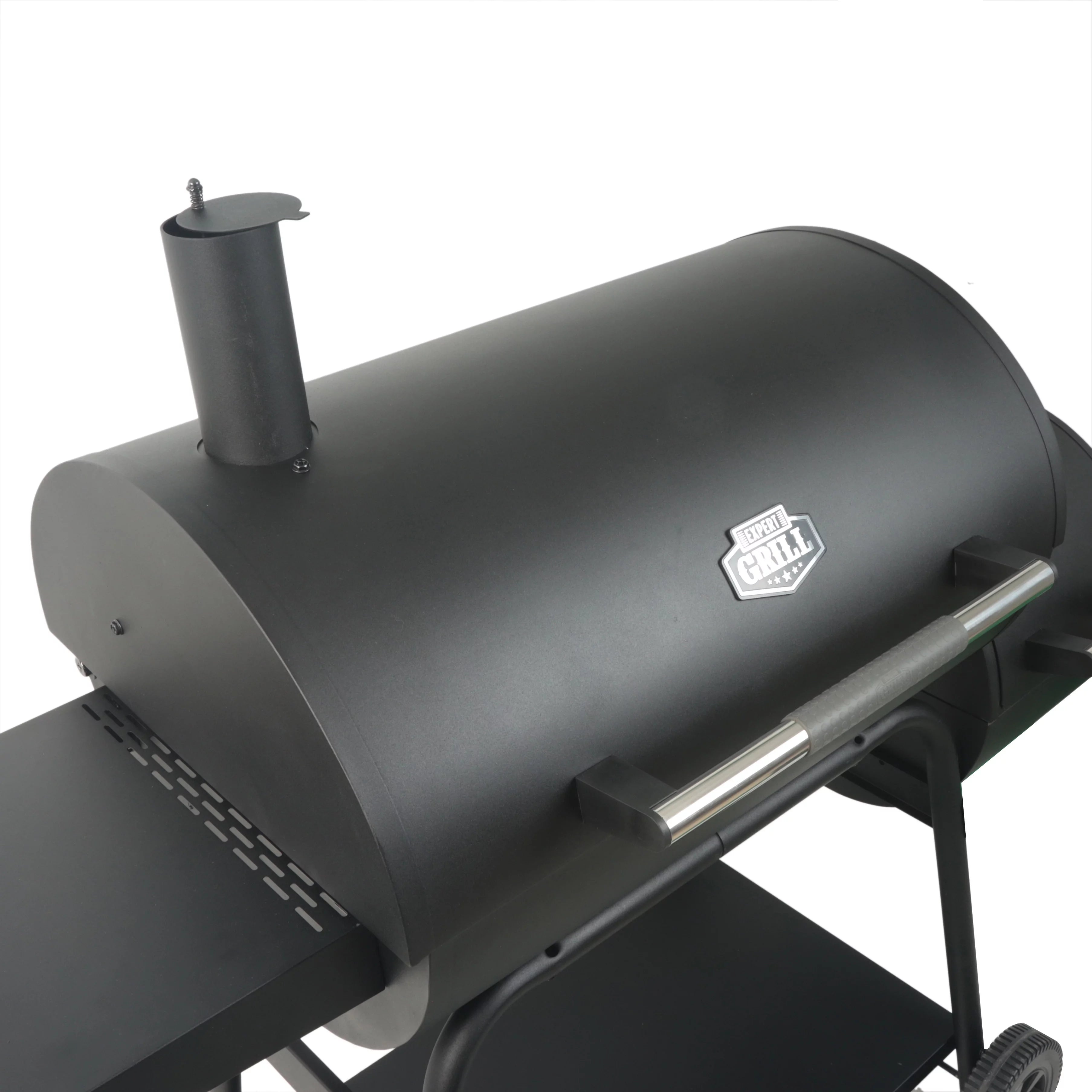 28" Offset Steel Charcoal Smoker Grill with Side Firebox B1997