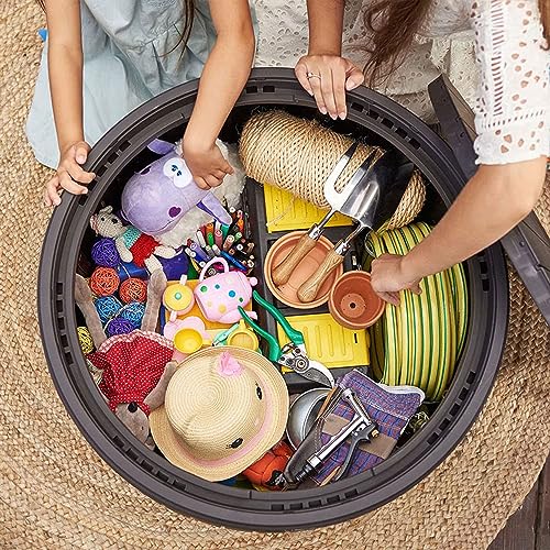 Outdoor Storage Deck Box, 37 Gallon Waterproof Patio Table Bin W1205