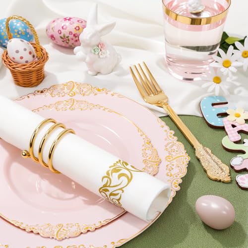 Gold Plastic Dinnerware Set for 50 Guests N48810
