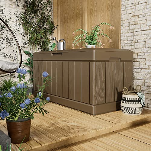31 Gallon Outdoor Deck Box for Patio Furniture and Garden Tools W716487