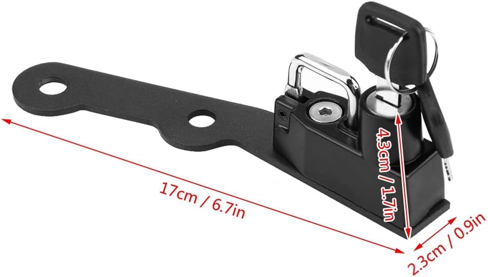 Motorcycle Helmet Lock, Alloy Mount Hook Keys Locking Set Anti-Theft Security Lock F4285