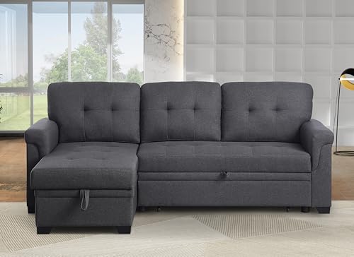 4-in-1 Convertible L Shaped Couch with Pull Out Bed and Storage Z983