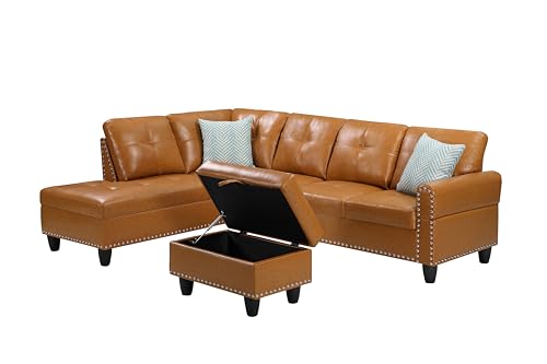 4-in-1 Convertible L Shaped Couch with Pull Out Bed and Storage Z983