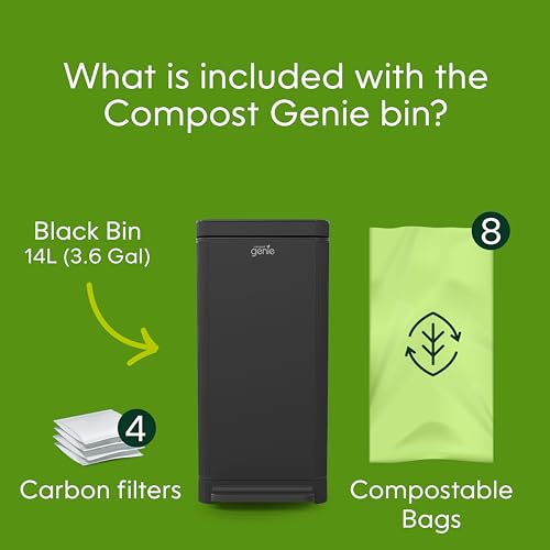 Kitchen Compost Bin, White Stainless-Steel P983245