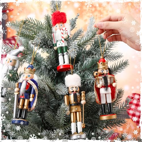 Christmas Nutcracker Ornaments Wooden Hanging Decorations 5 Inch H421