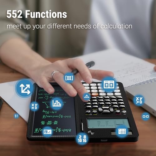 Scientific Calculator with Notepad, 2-Line Display, Solar and Battery Powered Q967