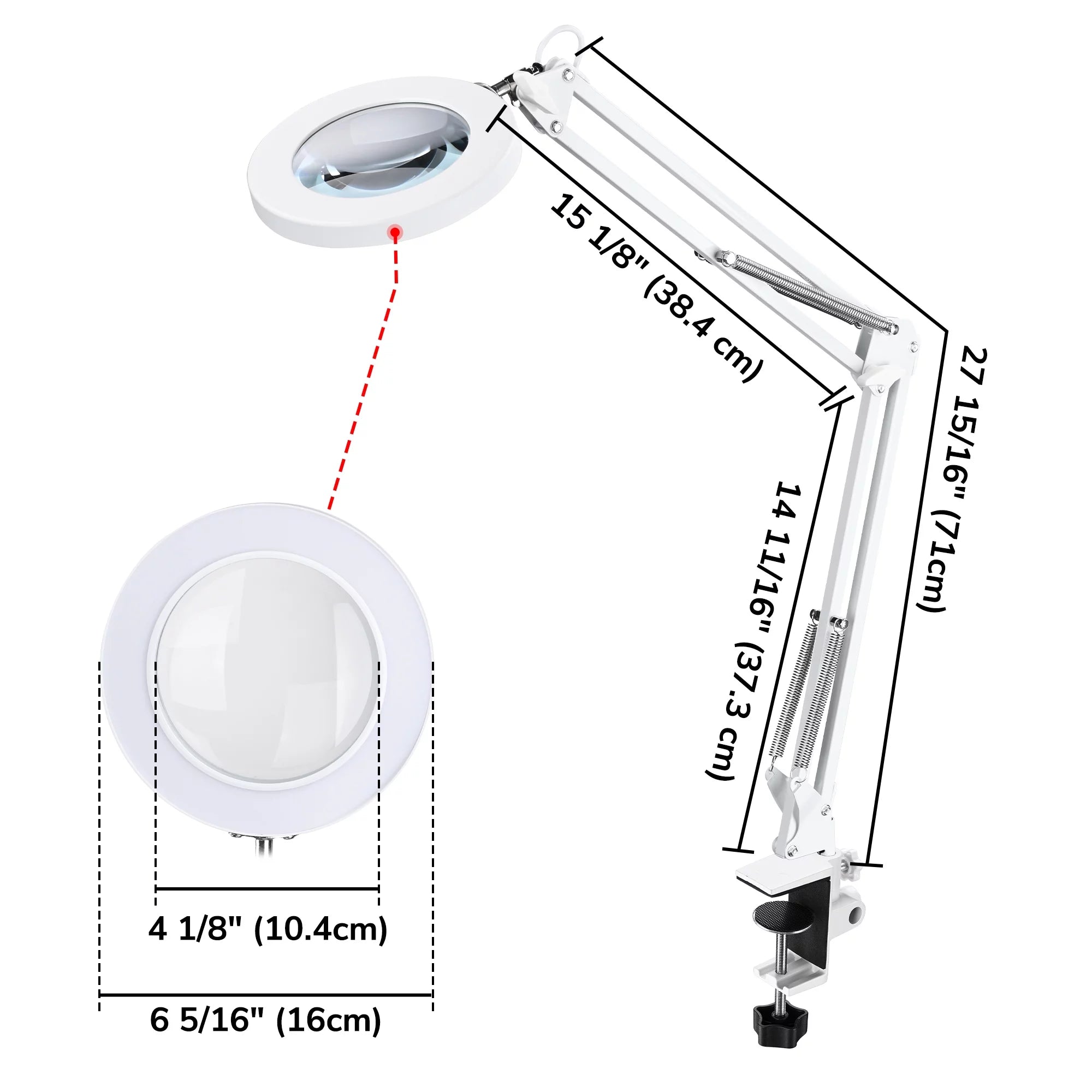 LED Magnifying Lamp with Clamp Adjustable Arm U5060