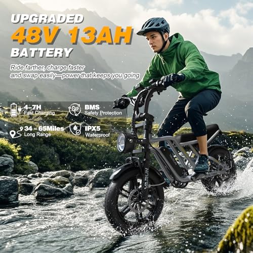 Electric Bike 750W for Adults, 65+ Miles Range, 25 MPH, Full Suspension G94813