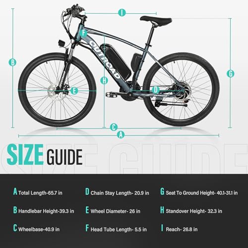 Electric Bike for Adults with Removable Battery, 26" Tires N200