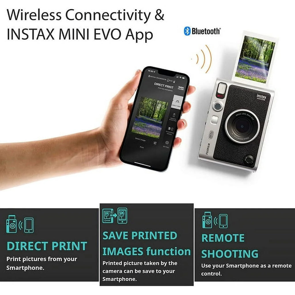 Hybrid Instant Camera with Twin Pack Film, 16GB microSD Card, and Case Z720