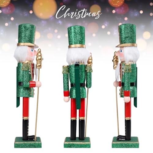 16 Inch Wooden Nutcracker Christmas Decoration for Table Desktop Fireplace Indoor Home H891