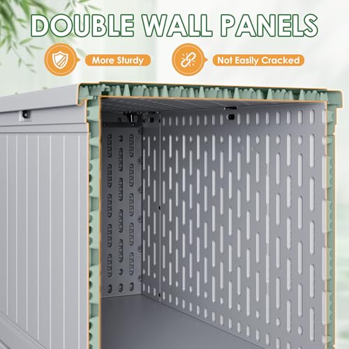 30 Gallon Waterproof Resin Deck Box for Outdoor Patio and Garden Storage Q30388