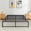 VECELO 14.2 Inch Full Size Metal Platform Bed Frame, Heavy Duty Steel Slats, No Box Spring Needed, Easy Assembly, Black