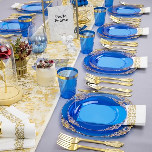 Gold Plastic Dinnerware Set for 50 Guests N48810