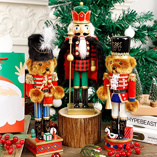 14 Inch Christmas Nutcracker Bear Drummer Ornaments, Tabletop Centerpiece Decor W663