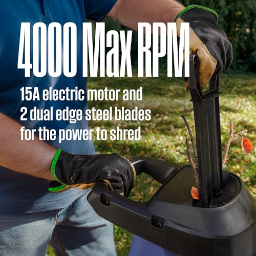 Corded Electric Mulcher Chipper Shredder with 12 Gallon Collection Bag F121