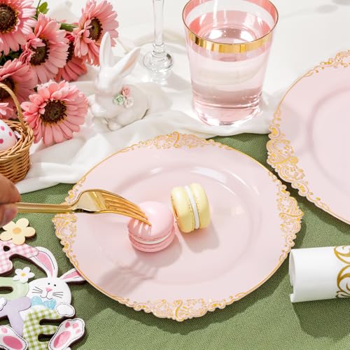Gold Plastic Dinnerware Set for 50 Guests N48810
