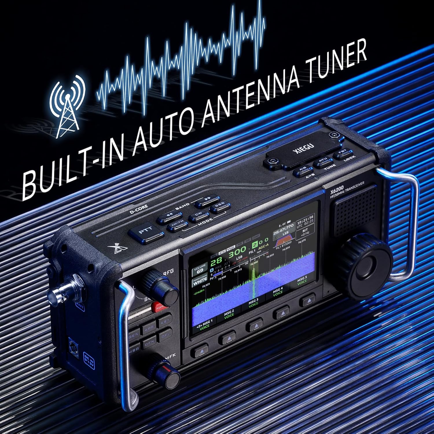 Portable HF Radio Transceiver with 4" LCD Screen X6762