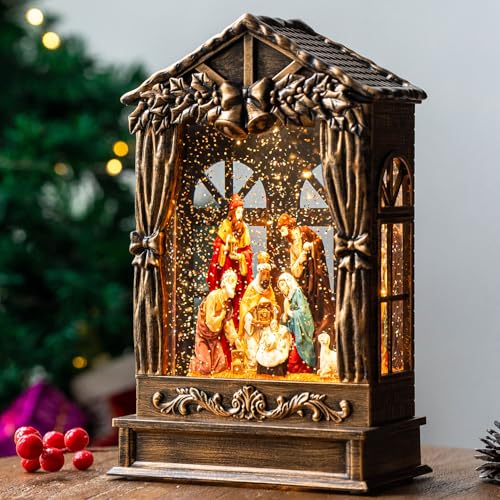 Nutcracker Snow Globe Lantern with Music and Timer Z50315