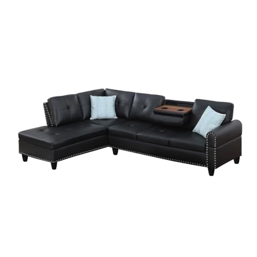 4-in-1 Convertible L Shaped Couch with Pull Out Bed and Storage Z983