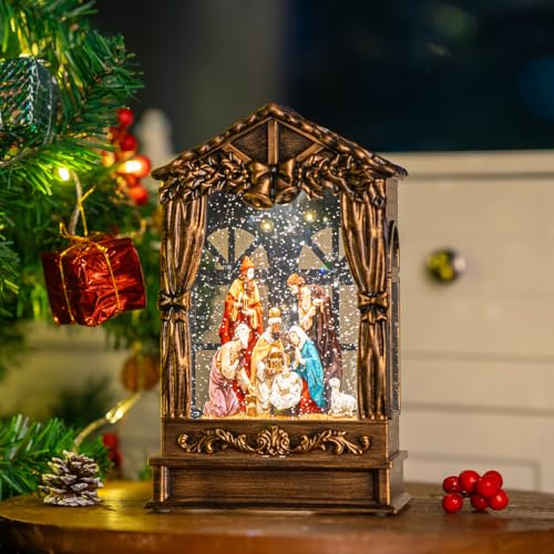 Nutcracker Snow Globe Lantern with Music and Timer Z50315