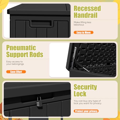 30 Gallon Waterproof Resin Deck Box for Outdoor Patio and Garden Storage Q30388