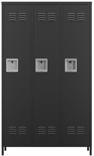 Vintage Metal Locker with Hooks, Lockable Single Door Storage M901