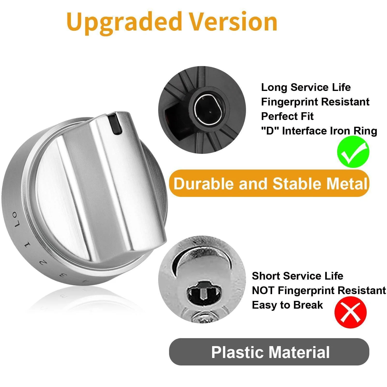 Stainless Steel Gas Range Control Knob 5 Pack P96938