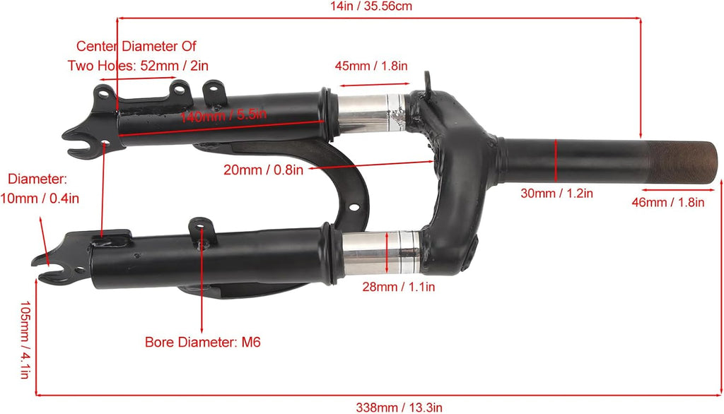 Front Fork Hydraulic Shock Absorber for Electric Scooter, 14 Inch J135