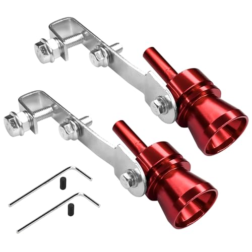 Hirificing 2PCS Exhaust Turbo Whistle, Loud Turbo Sound Booster Exhaust Muffler Pipe Aluminum Alloy Whistle,Car Roar Maker Turbo Sound Enhancer Whistle Simulator