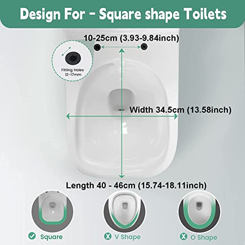 Soft Close Toilet Seat, Square, Quick Release, White I177077