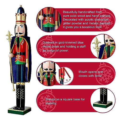 Wooden Nutcracker Decoration 42 Inch Christmas Indoor Outdoor C418758