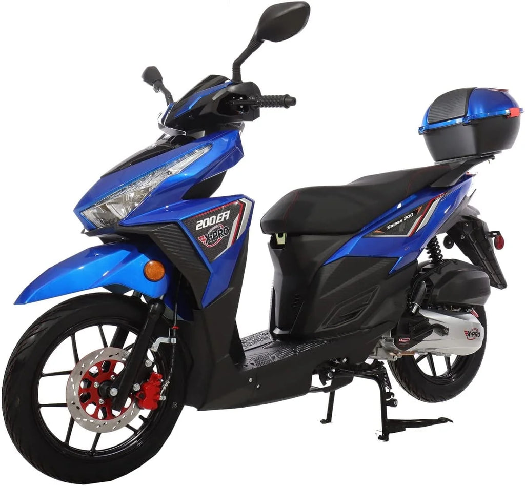 X-Pro Brand New 200cc EFI Gas Moped Scooter with Cvt Transmission, 14" Alloy Wheels, Assembled in Create