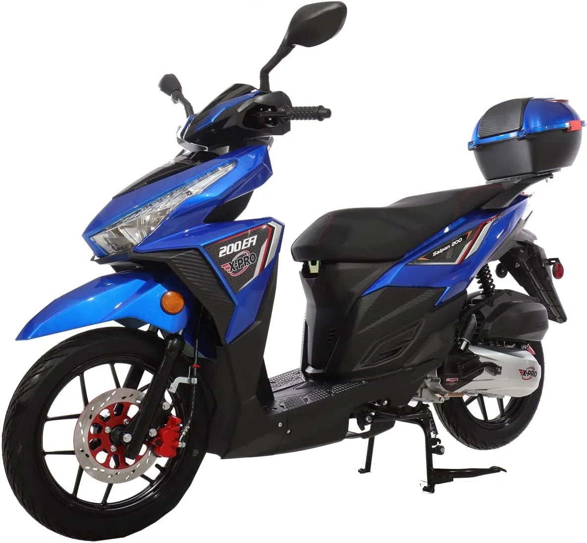 X-Pro Brand New 200cc EFI Gas Moped Scooter with Cvt Transmission, 14" Alloy Wheels, Assembled in Create