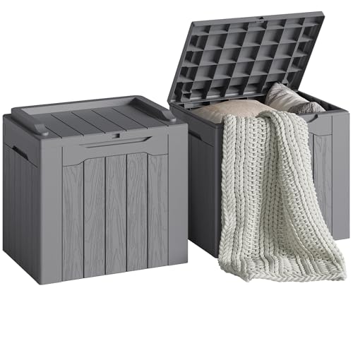 30 Gallon Waterproof Resin Deck Box for Outdoor Patio and Garden Storage Q30388
