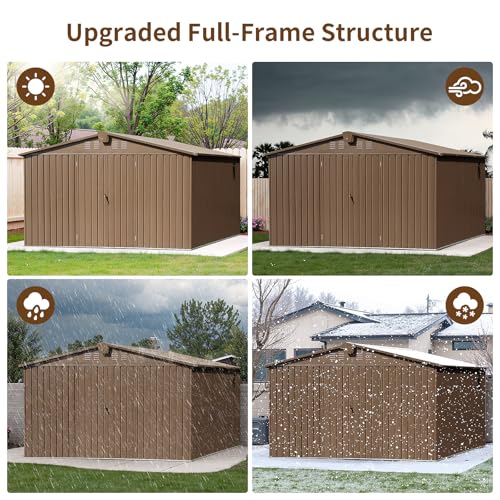 Resin Outdoor Storage Shed with Floor and Window, Lockable Small Tool Shed for Garden Patio Backyard, Light Gray V985