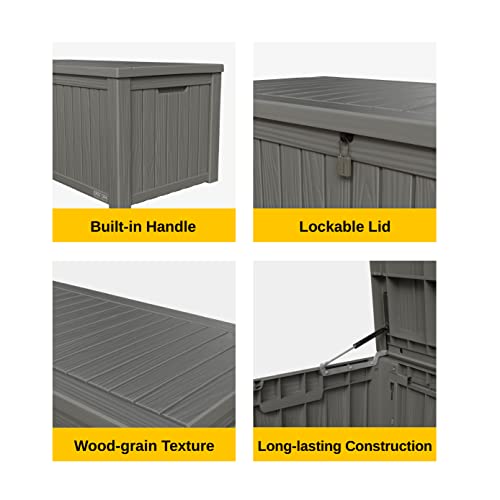 Outdoor Storage Box 31 Gallon Waterproof Resin Deck Box V3075