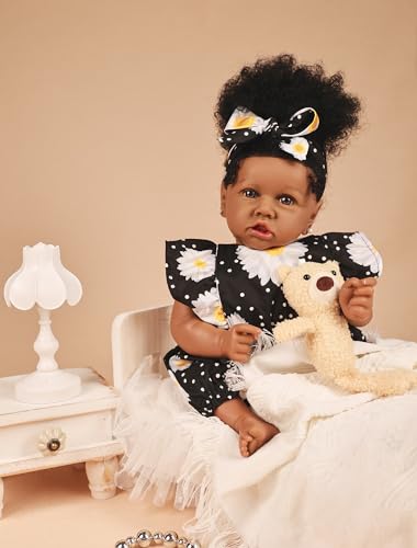 22.8 Inch Realistic African American Baby Doll with Soft Body K201