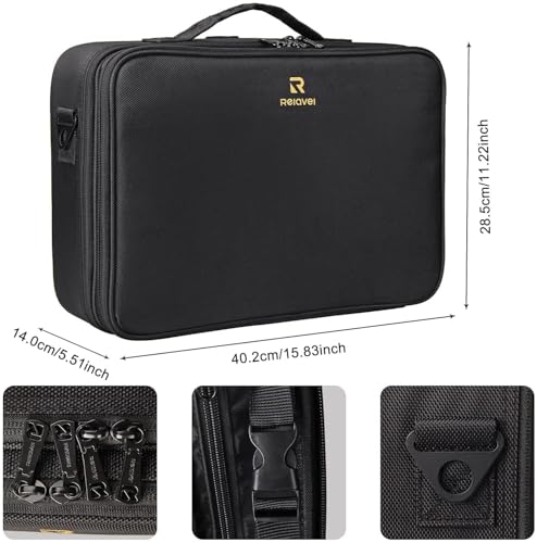 Large Capacity 3 Layer Makeup Case Cosmetic Organizer with Brush Bag R31262