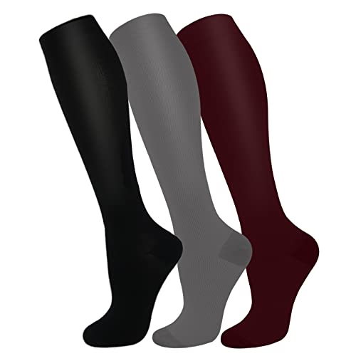 FuelMeFoot 3 Pack Copper Compression Socks - Compression Socks Women & Men Circulation - Best for Medical,Running,Athletic