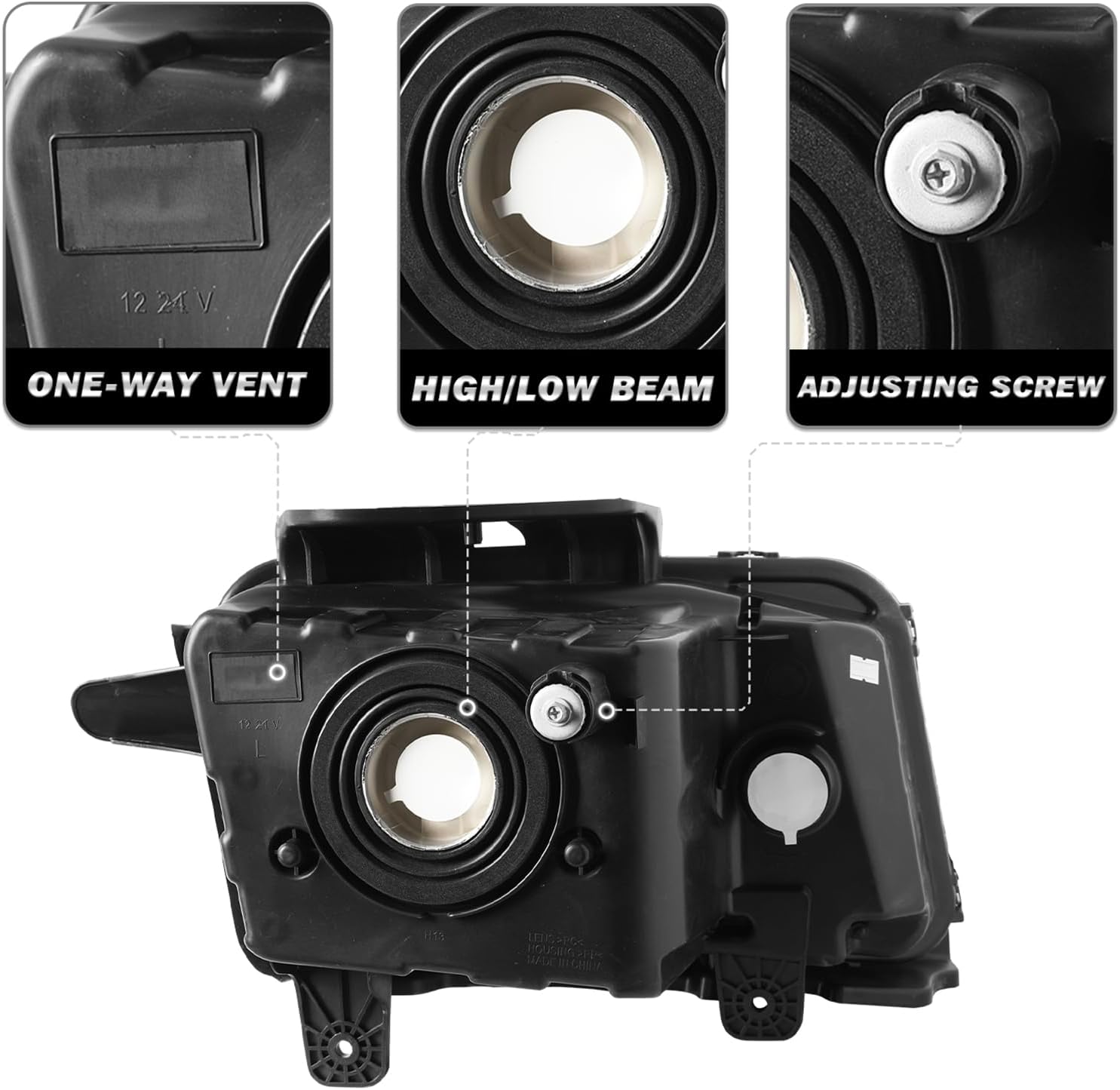 Headlight Assembly for 2010-2013 Chevy Camaro Halogen Front Headlamp Replacement L7552