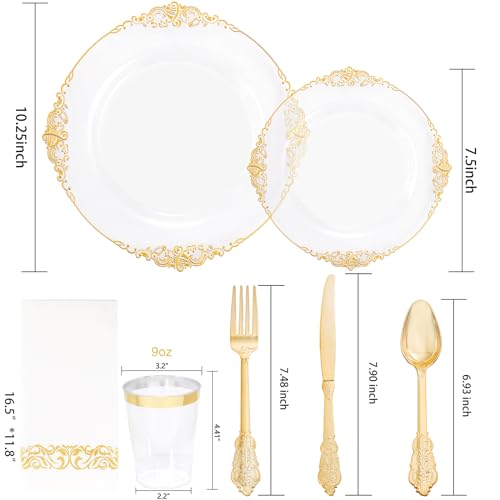 Gold Plastic Dinnerware Set for 50 Guests N48810