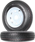2-Pk Trailer Tire On Rim ST175/80D13 175/80 13 in. LRC 5 Hole White Spoke Wheel