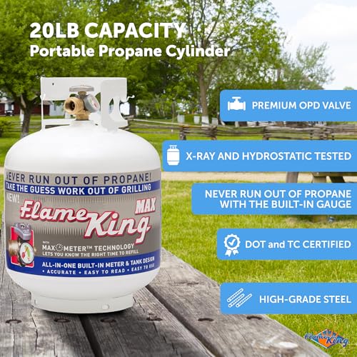 20LB Steel Propane Tank Cylinder with Built-in Gauge for Grills and BBQs Y6300