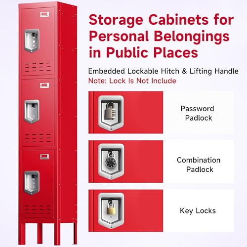 Metal Storage Cabinet, 5 Doors, Blue W429