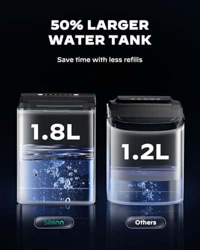 Ice Maker Countertop, 26Lbs/24H, Self-Cleaning, 9 Cubes in 6 Mins, Black F4142
