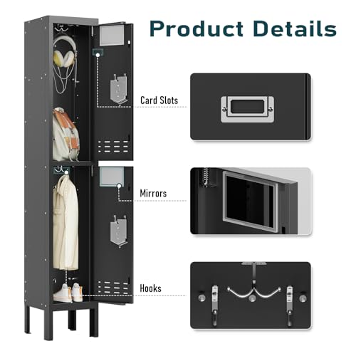 5-Door Steel Storage Locker with Hooks and Card Slots M92401