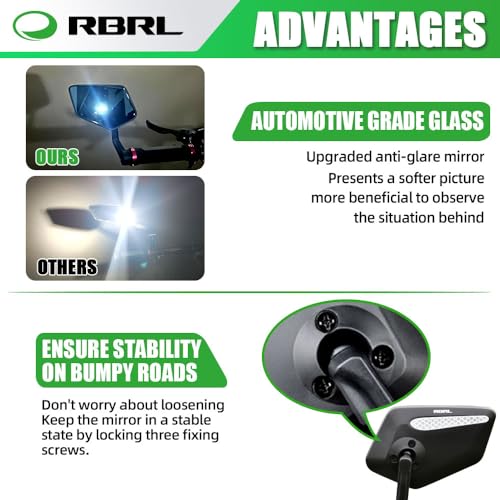Bike Rear View Mirror, Rotatable Bar End Mirror, Wide View Bicycle Mirror M663577
