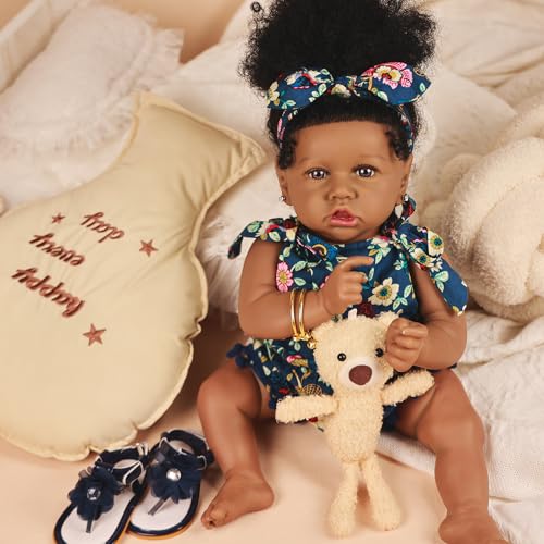 22.8 Inch Realistic African American Baby Doll with Soft Body K201