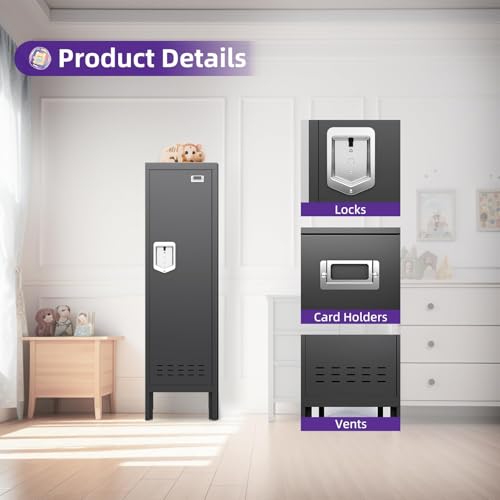 Metal Cabinet with Lockable Door for Office, Gym, School, Home A290